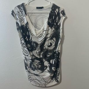 Vanilla Sugar Collection White/Black Swirl Cow Neck Size PL Used